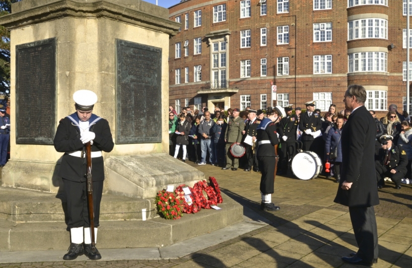 Matthew laying a wreath in Hendon