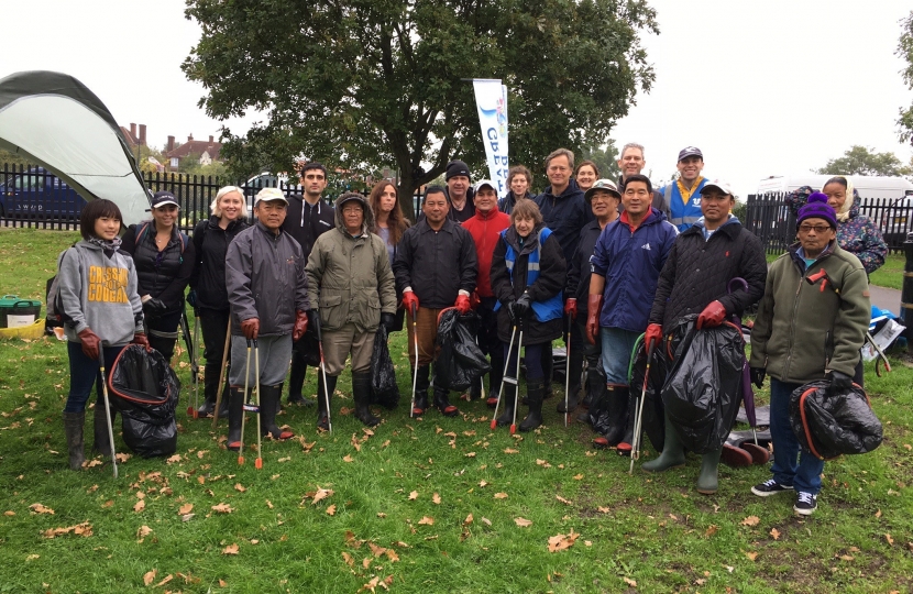 Matthew with volunteers