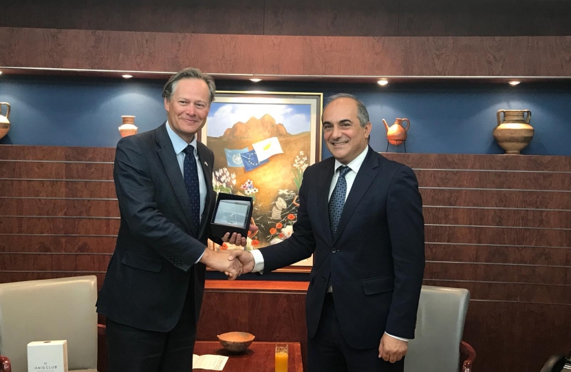 Matthew Offord with President of the House of Representatives Mr Demetris Syllouris