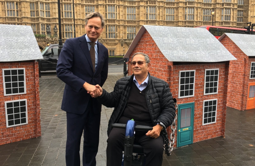 Matthew Offord MP discussing the 20 metre rule with John