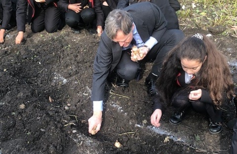 Matthew Offord MP with students from Saracens High School in Colindale