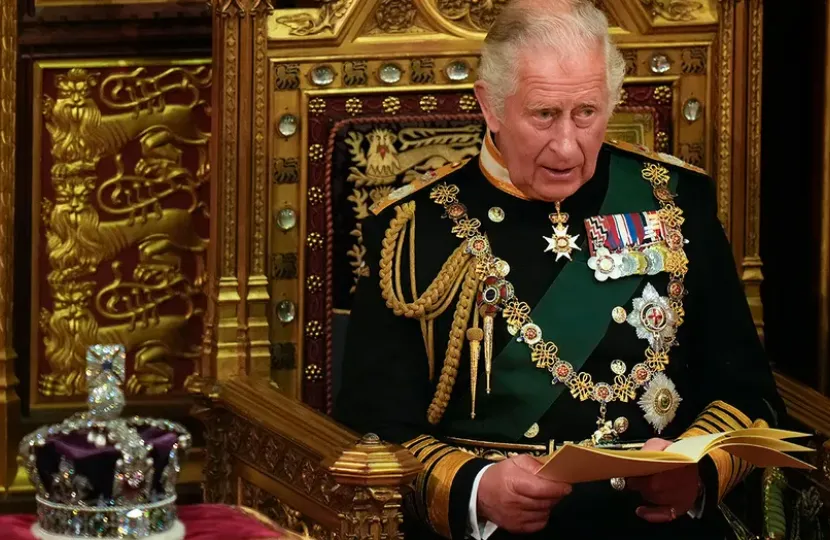 Prince Charles delivering the Queens Speech