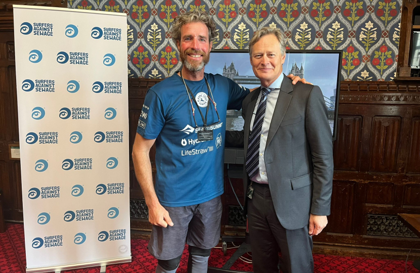 Matthew Offord MP with Merijn Tinga - the Plastic Soup Surfer 