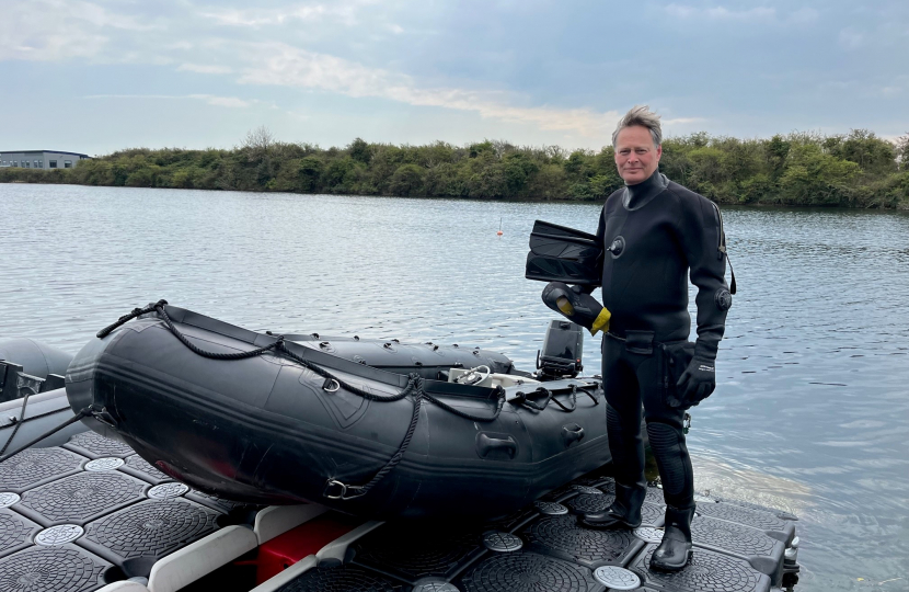 Matthew Offord MP at the Navy Divers training centre in Portsmouth