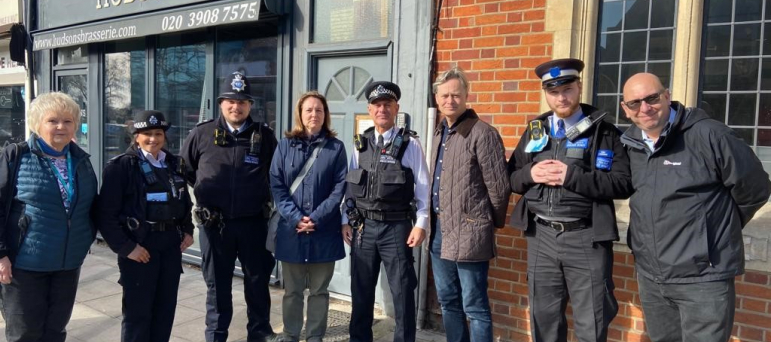 Matthew Offord MP on a police walkabout 