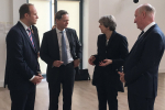 Cllr Dan Thomas, Matthew Offord, the Prime Minister and the Leader of the Council discuss housing policy