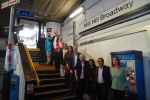 Matthew Offord with step-free access campaigners at Mill Hill Broadway station