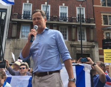 Matthew attending the counter-protest