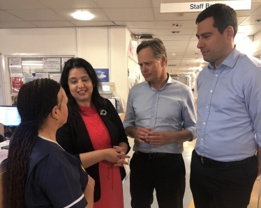 Matthew Offord MP with Hendon constituent Dr Naqvi (NHS)