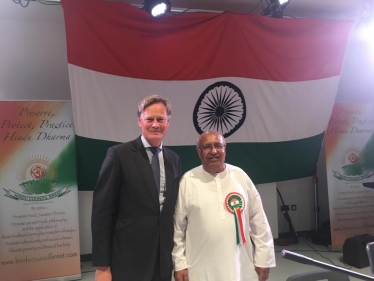 Matthew Offord MP with Hendon constituent Manubhai Makwana