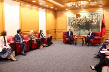 Matthew Offord MP with Members of the UK delegation in Albania