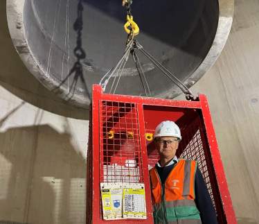 Matthew Offord at the super sewer 